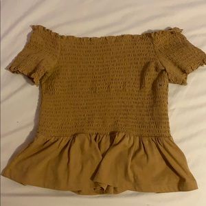 Yellow american eagle off the shoulder top